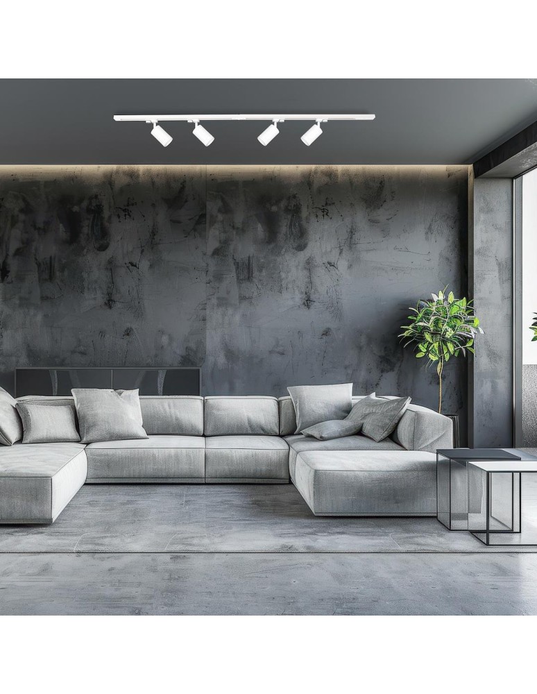 Ready-made rail kits - Milagro 4xPipe Ring GU10 track set + 2x1m guide + Connectors - White ML1688 - product kolory-swiatla.pl 6