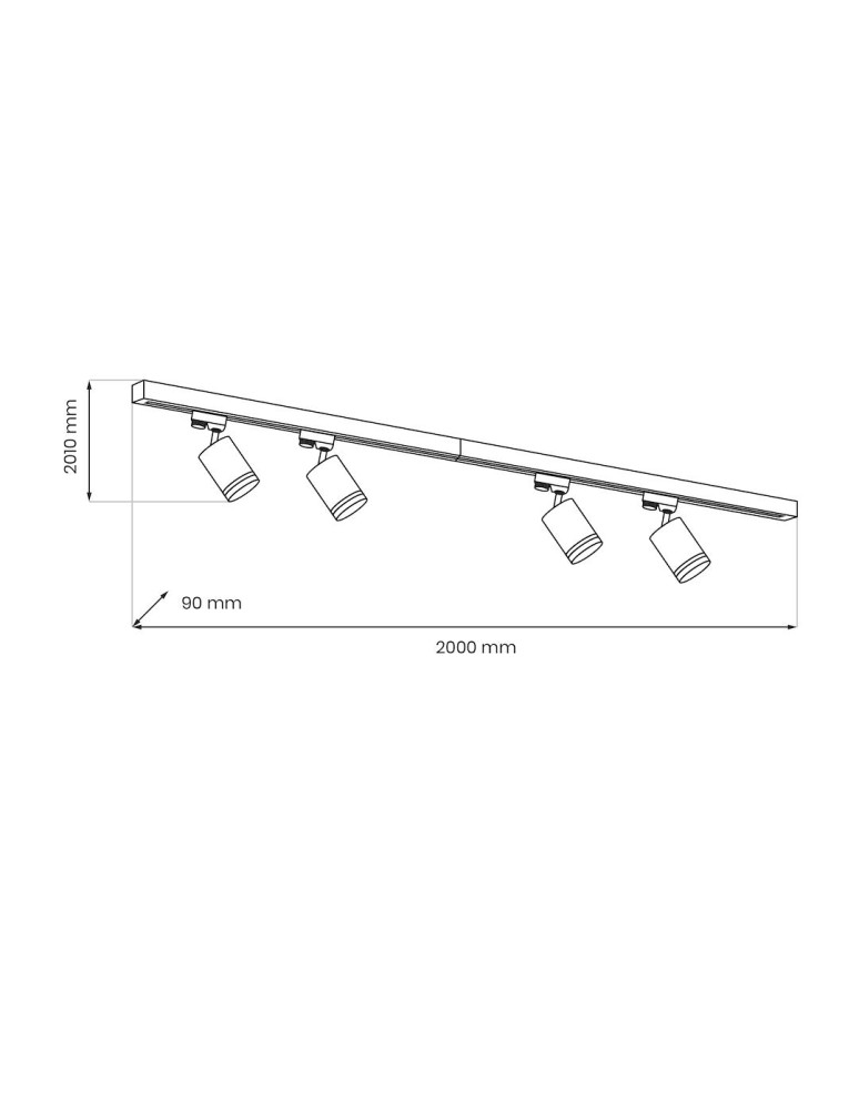 Ready-made rail kits - Milagro 4xPipe Ring GU10 track set + 2x1m guide + Connectors - White ML1688 - product kolory-swiatla.pl 7
