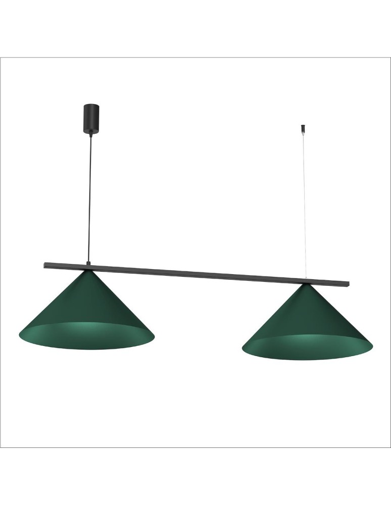 Double pendant lamps - Milagro CAPITAL BLACK/GREEN pendant lamp 2XGX53 MLP1529 - product kolory-swiatla.pl 1