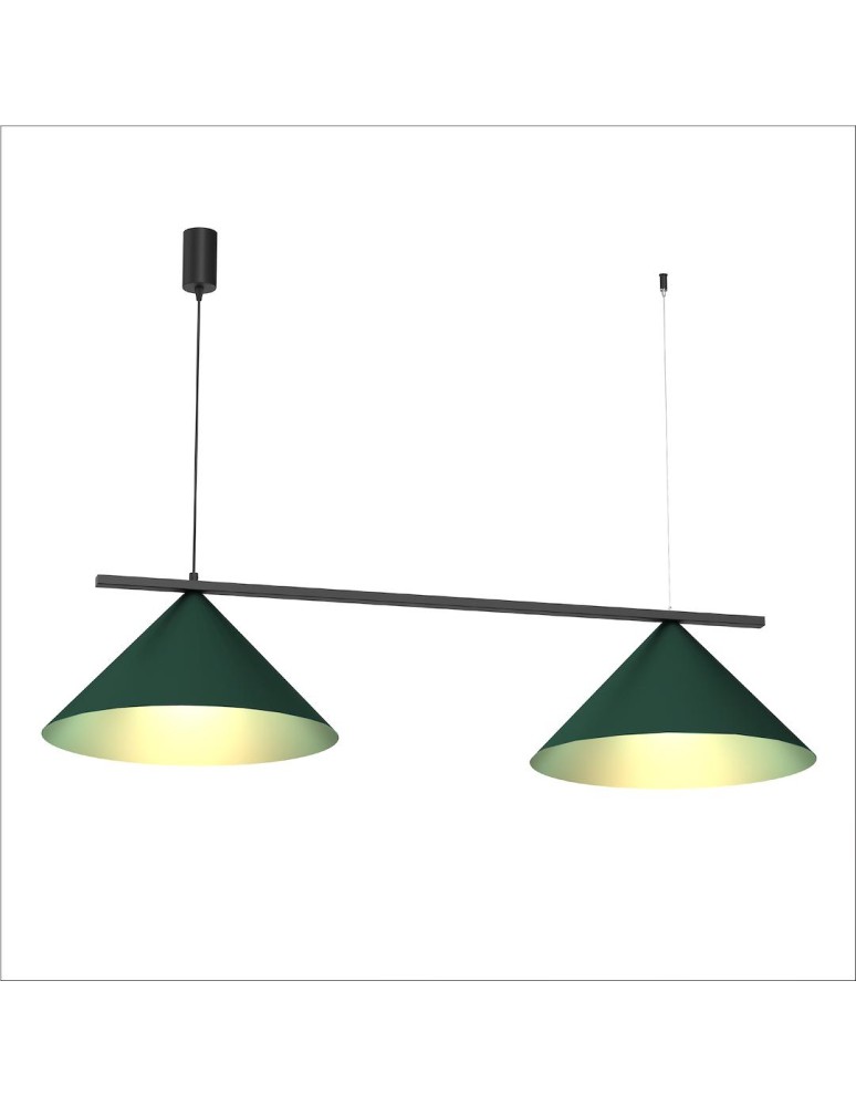 Double pendant lamps - Milagro CAPITAL BLACK/GREEN pendant lamp 2XGX53 MLP1529 - product kolory-swiatla.pl 2