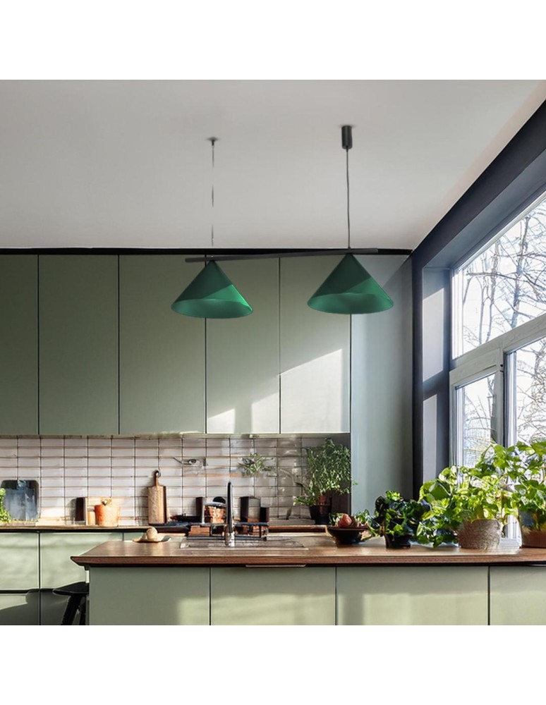 Double pendant lamps - Milagro CAPITAL BLACK/GREEN pendant lamp 2XGX53 MLP1529 - product kolory-swiatla.pl 5