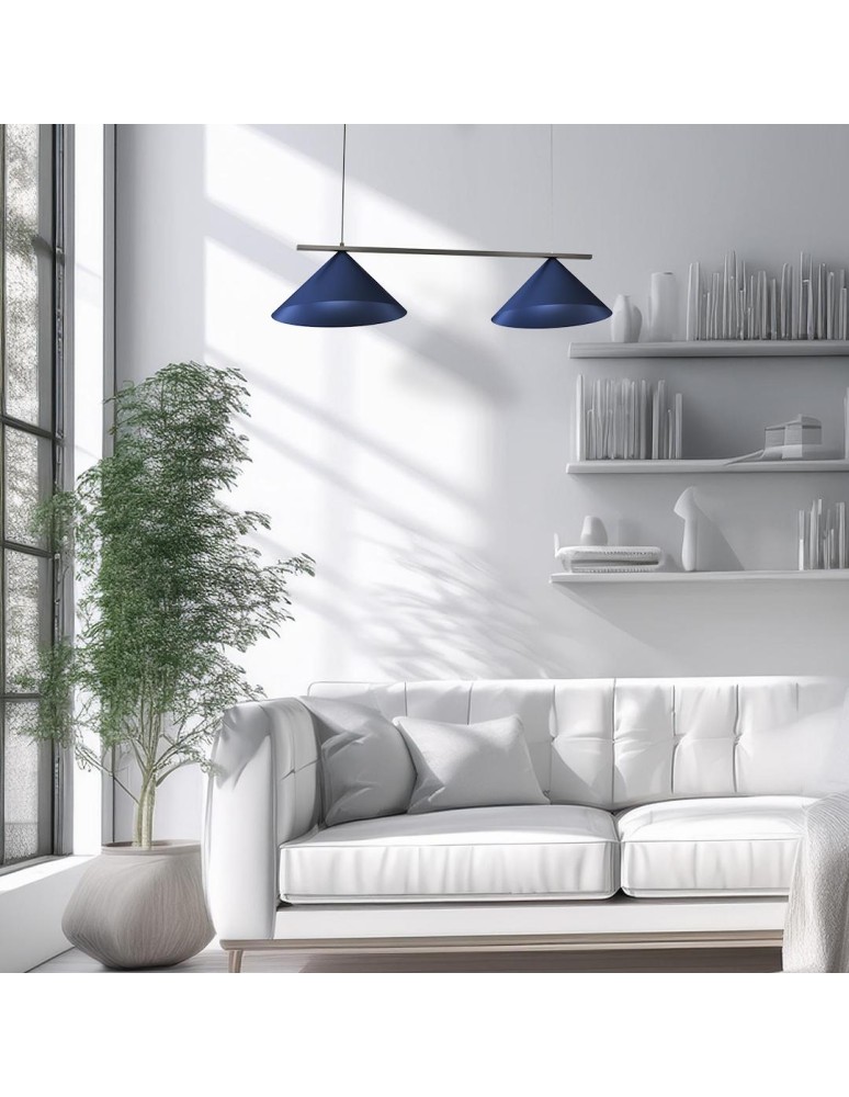 Double pendant lamps - Milagro CAPITAL BLACK/NAVY BLUE pendant lamp 2XGX53 MLP1531 - product kolory-swiatla.pl 4