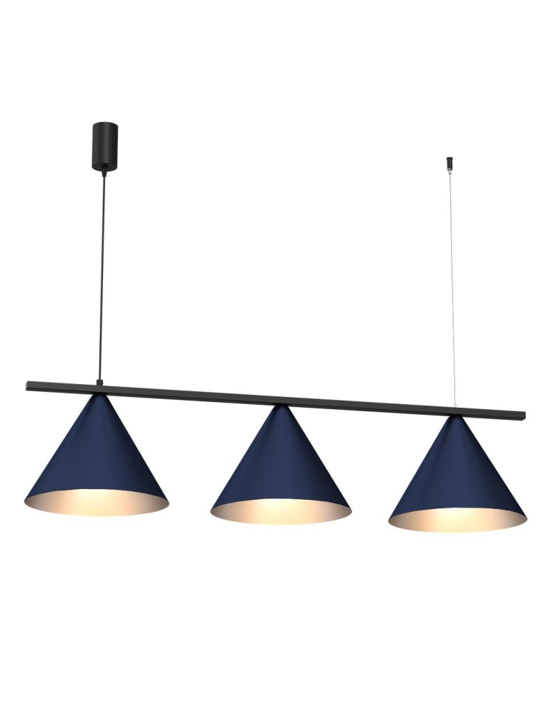 Triple pendant lamps - Milagro CAPITAL BLACK/NAVY BLUE 3XGX53 MLP1532 pendant lamp. - product kolory-swiatla.pl 2