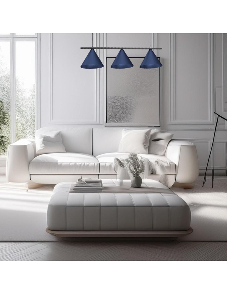 Triple pendant lamps - Milagro CAPITAL BLACK/NAVY BLUE 3XGX53 MLP1532 pendant lamp. - product kolory-swiatla.pl 4