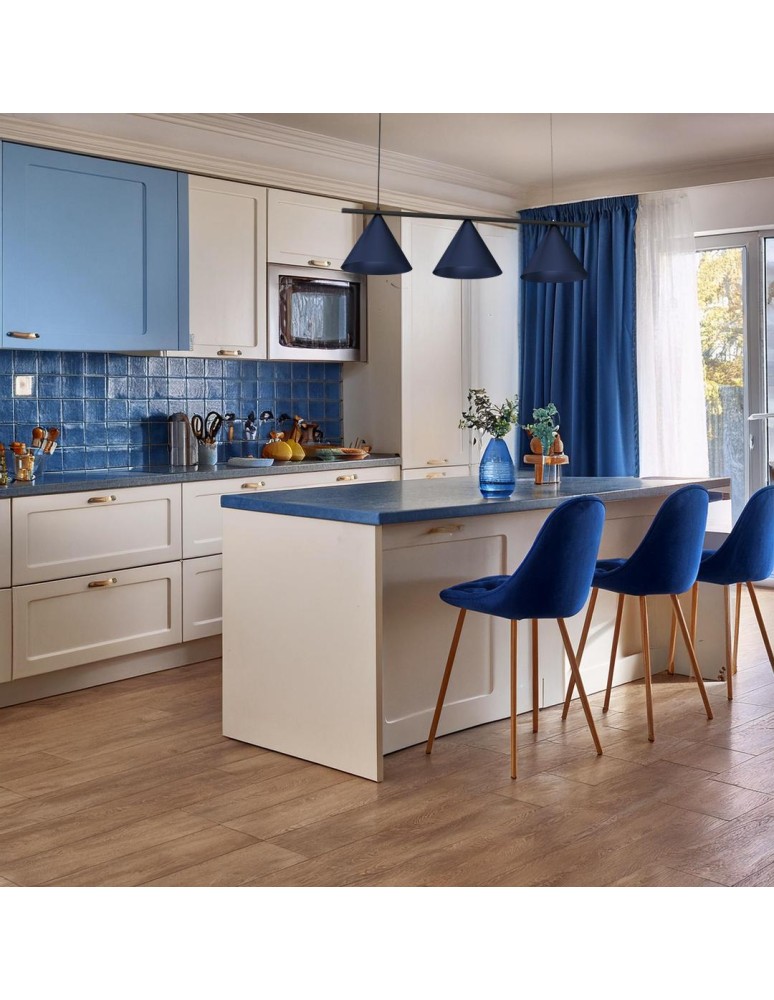 Triple pendant lamps - Milagro CAPITAL BLACK/NAVY BLUE 3XGX53 MLP1532 pendant lamp. - product kolory-swiatla.pl 5