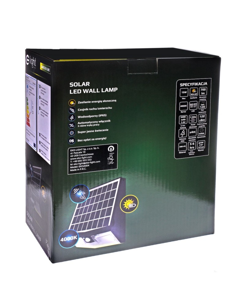 Solar lamps - Eko-Light Transformer Solar Lamp 15W 4000K EKO2004. - product kolory-swiatla.pl 12