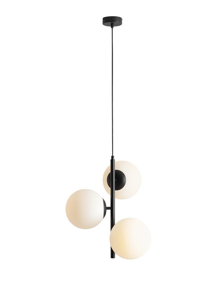 Pendant lamps spheres - Aldex Pendant Lamp FIN 3 BLACK M 3 x max 15W LED (1120E1_M) - product kolory-swiatla.pl 1