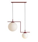 Pendant lamps on a strip - Aldex ZAC 2 RED WINE MATTE Pendant Lamp 2 x max 15W LED (1038H15_2) - product 1
