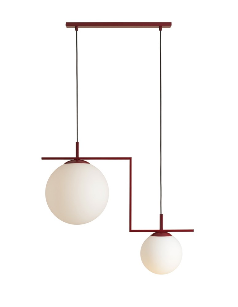Pendant lamps on a strip - Aldex ZAC 2 RED WINE MATTE Pendant Lamp 2 x max 15W LED (1038H15_2) - product kolory-swiatla.pl 1