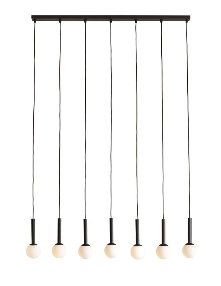 Pendant lamps on a strip - Aldex Pendant Lamp RIU 7 ALL BLACK 7 x max 5W LED (1121T1) - product kolory-swiatla.pl 1