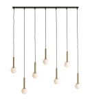 Pendant lamps on a strip - Aldex Pendant Lamp RIU 7 BLACK / BRASS 7 x max 5W LED (1121T40). - product 1