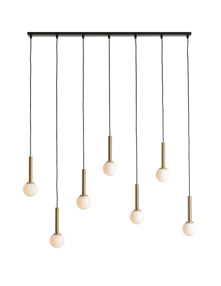 Pendant lamps on a strip - Aldex Pendant Lamp RIU 7 BLACK / BRASS 7 x max 5W LED (1121T40). - product kolory-swiatla.pl 1