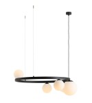 Pendant lamps spheres - Aldex Pendant Lamp GARDA 5 RING BLACK 4 x max 10W LED / 1 x max 15W LED (1099F1_R) - product 1