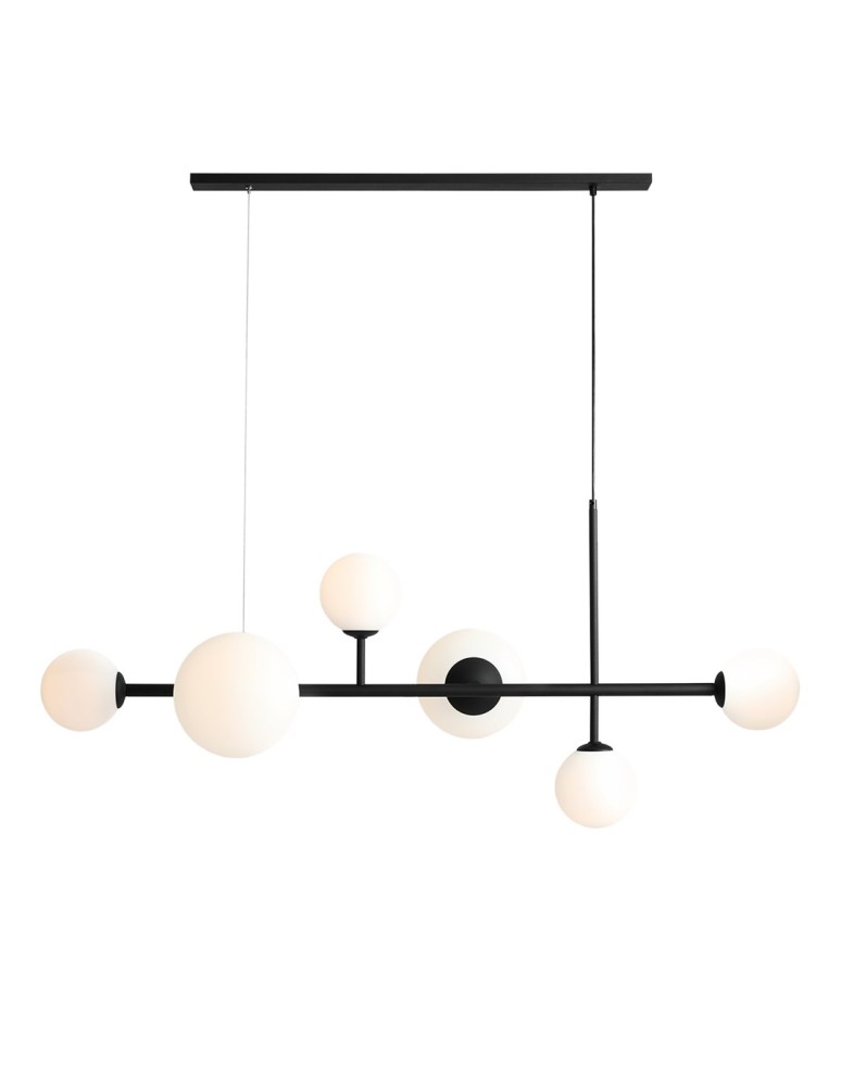 Pendant lamps spheres - Aldex Pendant Lamp DIONE 6 BLACK (LIST) 4 x max 10W LED / 2 x max 15W LED (1092K1_2) - product kolory-swiatla.pl 1