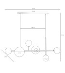 Pendant lamps spheres - Aldex Pendant Lamp DIONE 6 WHITE (LISTER) 4 x max 10W LED / 2 x max 15W LED (1092K_2) - product 2