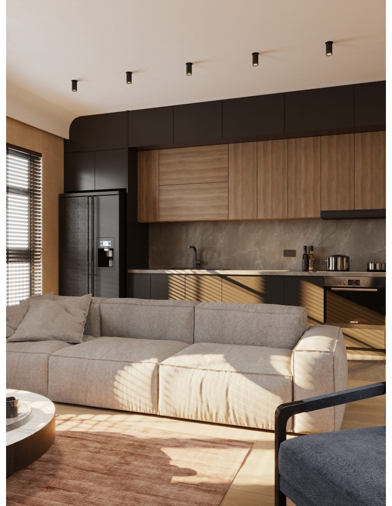 Recessed ceiling spotlights - Maxlight Halo D Black Flush Mounted Ceiling Lamp H0127. - product kolory-swiatla.pl 4