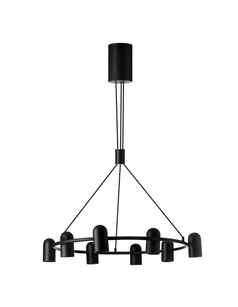 Modern pendant lamps - Azzardo VIVI Pendant 8 BK/BK Black Matte/Black Matte 8xGU10 AZ5732 - product kolory-swiatla.pl 1