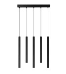 Pendant lamps on a strip - Azzardo Pendant VERNO 5 4000K BK Black Matte 5xLED Tubes AZ6315 - product 1
