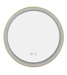 Illuminated mirrors - Azzardo SERGIO MIRROR 80 HEATED CCT SWITCH GO Brushed Gold/White Bathroom Mirror Heated Variable Color St. AZ5822 - product 1