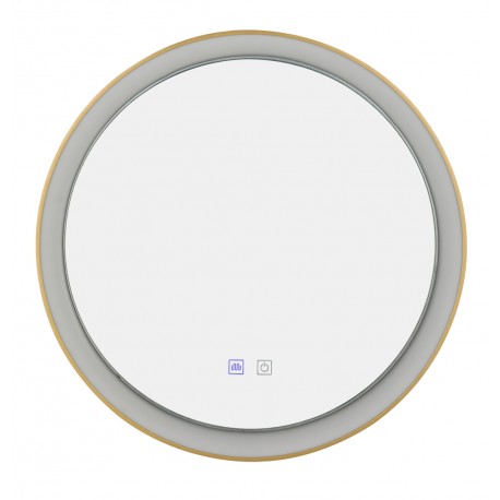 Azzardo SERGIO MIRROR 80 HEATED CCT SWITCH GO Złoty Szczotkowany/Biały Lustro Łazienkowe Podgrzewane Zmienna Barwa Św. AZ5822