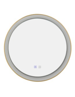 Azzardo SERGIO MIRROR 80 HEATED CCT SWITCH GO Złoty Szczotkowany/Biały Lustro Łazienkowe Podgrzewane Zmienna Barwa Św. AZ5822