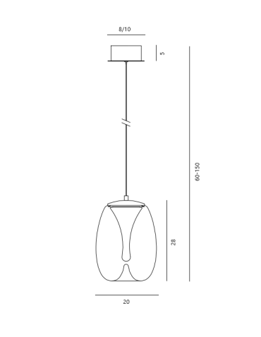 Azzardo PAMELA 20 BRASS Bursztynowy/Mosiądz 1xLED LED wisząca AZ6184 - produkt 2