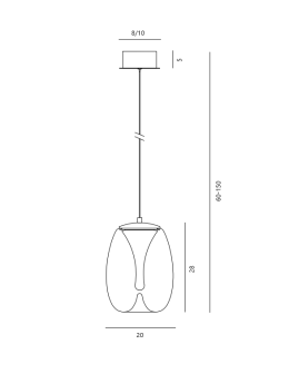 Azzardo PAMELA 20 BRASS Bursztynowy/Mosiądz 1xLED LED wisząca AZ6184 - produkt 2