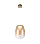 Single pendant lamps - Azzardo PAMELA 27 BRASS Amber/Brass 1xLED LED pendant AZ6185 - product 1