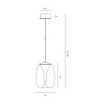 Single pendant lamps - Azzardo PAMELA 27 BRASS Amber/Brass 1xLED LED pendant AZ6185 - product 3