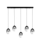 Pendant lamps on a strip - Azzardo PAMELA 11 LINE 5 SMOKY Smoky/Black 5xLED LED pendant AZ6269 - product 1