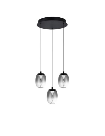 Azzardo PAMELA 11 ROUND 3 SMOKY Dymiony/Czarny 3xLED LED wisząca AZ6268 - produkt 2