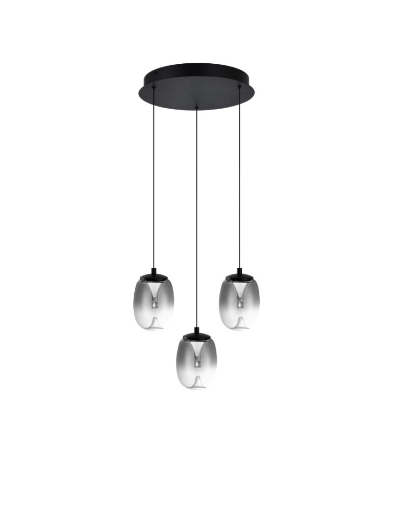 Triple pendant lamps - Azzardo PAMELA 11 ROUND 3 SMOKY smoky/black 3xLED LED pendant AZ6268 - product kolory-swiatla.pl 2