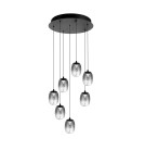 LED pendant lamps - Azzardo PAMELA 11 ROUND 7 SMOKY smoky/black 7xLED LED pendant AZ6270 - product 1