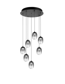 Azzardo PAMELA 11 ROUND 7 SMOKY Dymiony/Czarny 7xLED LED wisząca AZ6270