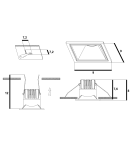 Square flush-mounted lamps - Azzardo OKOS 10W CCT SWITCH WH White/Transparent 1xLED Light Color Change Switch AZ5994 - product 3