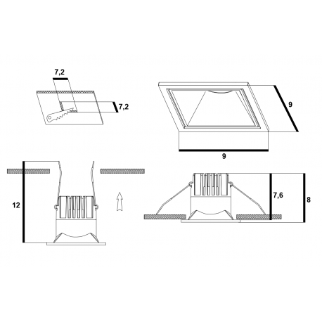 Azzardo OKOS 10W CCT SWITCH WH Biały/Transparentny 1xLED Przełącznik Zmiany Barwy Światła AZ5994