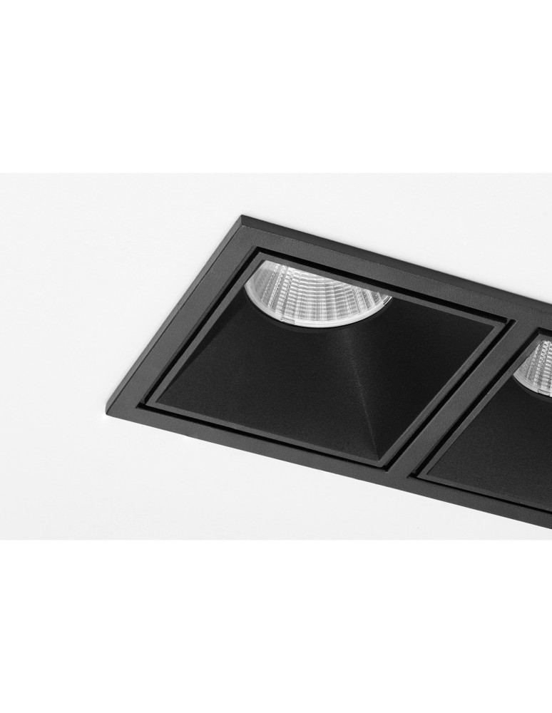 Square flush-mounted lamps - Azzardo OKOS 2 20W CCT SWITCH BK Black Matte/Transparent 1xLED Light Color Change Switch AZ5995 - product kolory-swiatla.pl 2