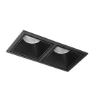 Square flush-mounted lamps - Azzardo OKOS 2 20W CCT SWITCH BK Black Matte/Transparent 1xLED Light Color Change Switch AZ5995 - product 1