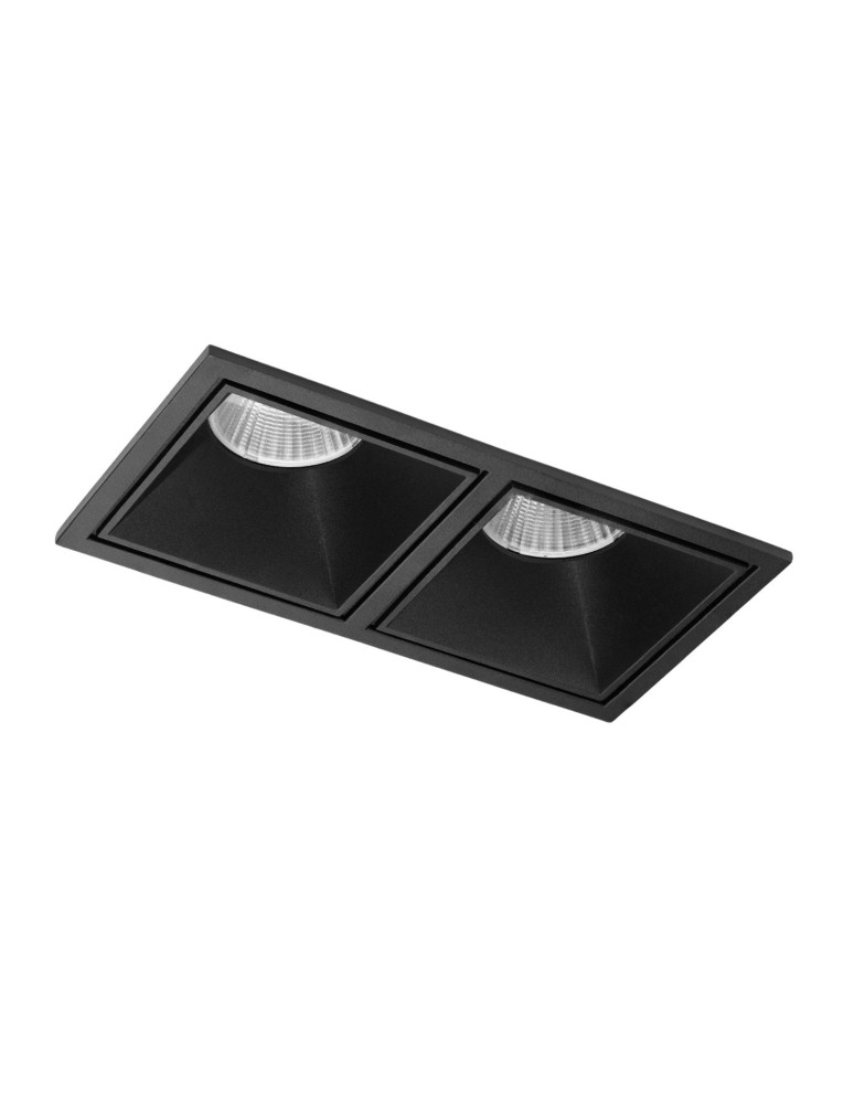 Square flush-mounted lamps - Azzardo OKOS 2 20W CCT SWITCH BK Black Matte/Transparent 1xLED Light Color Change Switch AZ5995 - product kolory-swiatla.pl 1