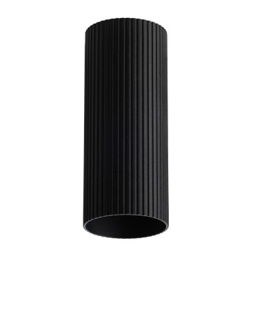 Azzardo LUCAS RIBBED TUBE 20 BK Black Mat Fluted Tube Shade for Completed Lamp AZ6399