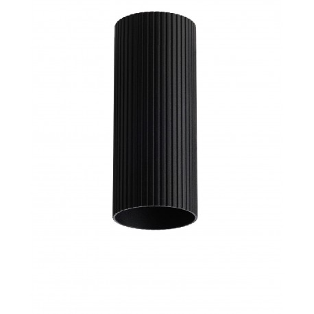 Azzardo LUCAS RIBBED TUBE 20 BK Czarny Mat Klosz Ryflowany Tuba do Skompletowania Lampy AZ6399