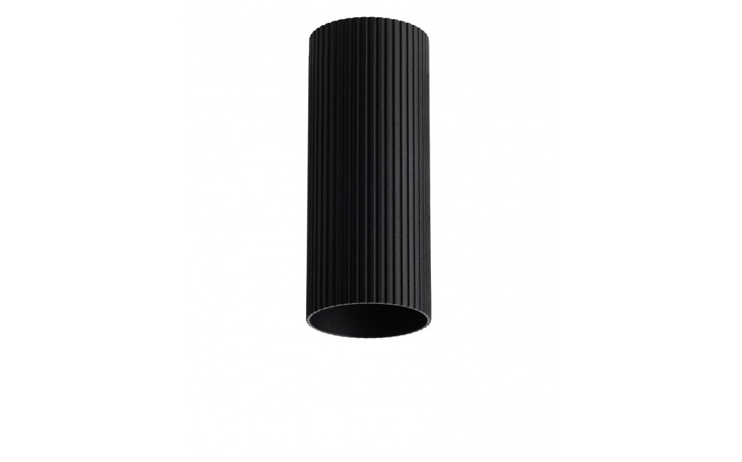 Azzardo LUCAS RIBBED TUBE 20 BK Czarny Mat Klosz Ryflowany Tuba do Skompletowania Lampy AZ6399