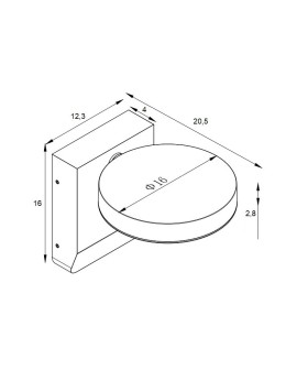 Azzardo IVER IP54 3000K DGR Szary Ciemny 1xLED Kinkiet Zewnętrzny AZ5703 - produkt 2