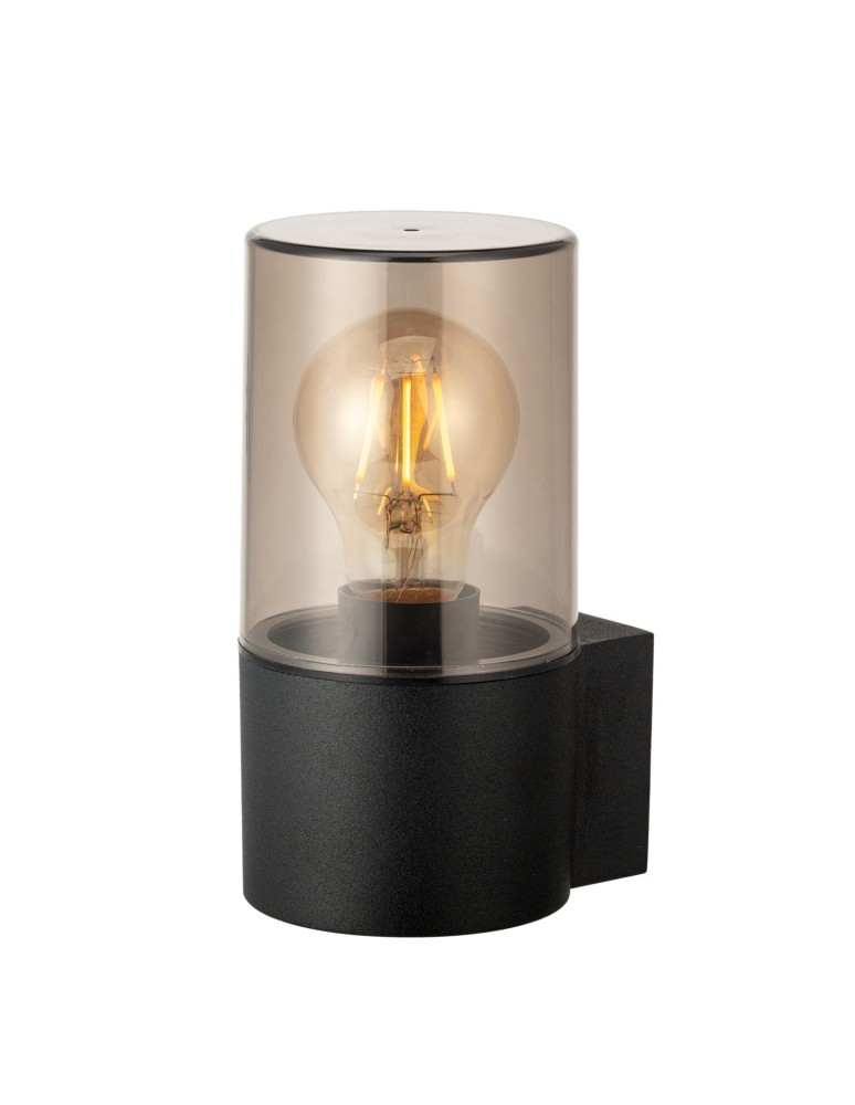 Outdoor wall lamps - Azzardo HAGER 1 WALL IP54 BK Black/Smoke 1xE27 Outdoor Wall lamp AZ5863. - product kolory-swiatla.pl 1