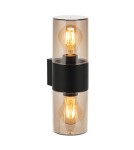 Outdoor wall lamps - Azzardo HAGER 2 WALL IP54 BK Black/Smoke 2xE27 Outdoor Wall lamp AZ5864. - product 1