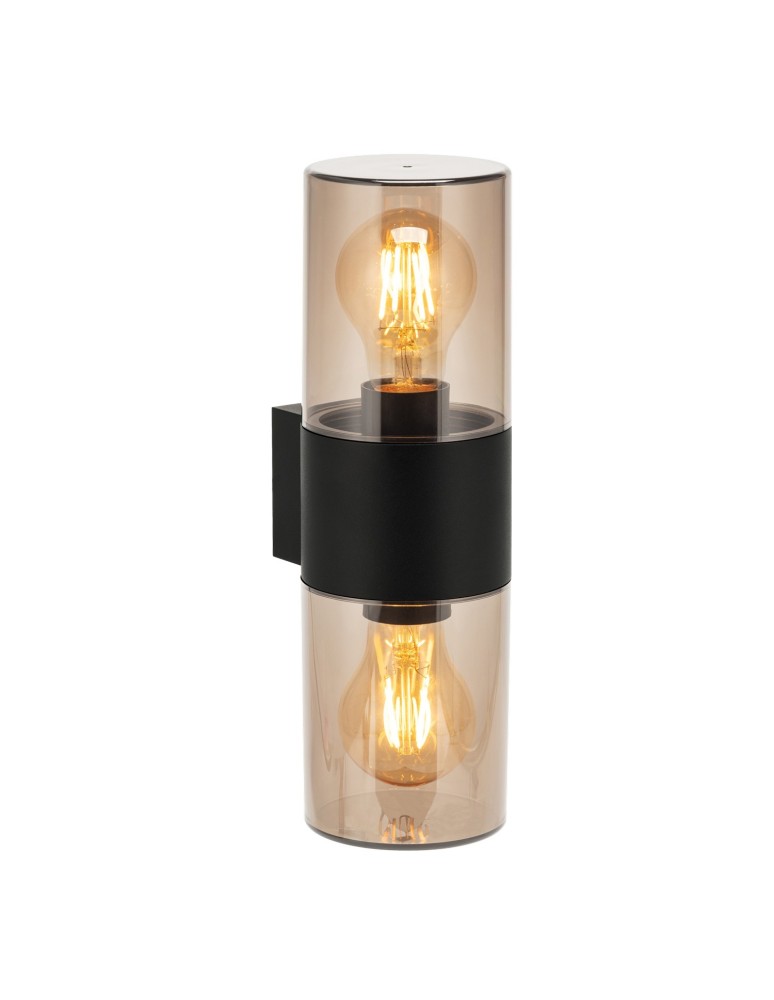 Outdoor wall lamps - Azzardo HAGER 2 WALL IP54 BK Black/Smoke 2xE27 Outdoor Wall lamp AZ5864. - product kolory-swiatla.pl 1