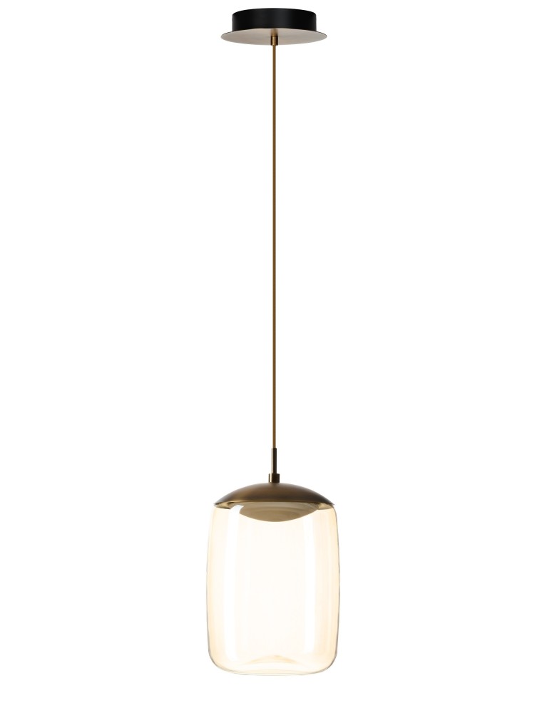Single pendant lamps - Azzardo HELENA D Brushed Brass/Brass 1xLED Pendant AZ6411 - product kolory-swiatla.pl 1