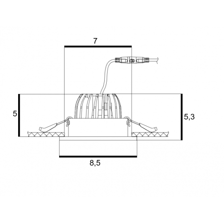 Azzardo CLEAN S IP44 7W CCT SWITCH GO Biały/Transparentny 1xLED Podtynkowa Hermetyczna Przełącznik Zmiany Barwy AZ5990