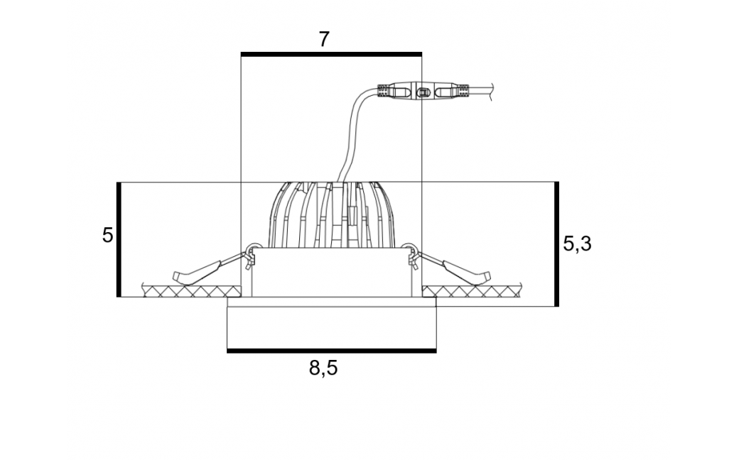 Azzardo CLEAN S IP44 7W CCT SWITCH GO Biały/Transparentny 1xLED Podtynkowa Hermetyczna Przełącznik Zmiany Barwy AZ5990