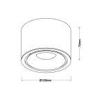 Ceiling downlights - tubes - Azzardo COSTA TOP 12W CCT SWITCH BK Black Matte 1xLED Surface Mounted Light Switch AZ6033. - product 4
